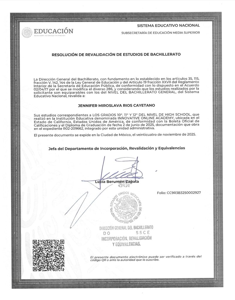 Revalidación Oficial SEP México
